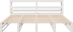 vidaXL Σκελετός Κρεβ. Χωρίς Στρώμα Λευκό 180x200 εκ Μασίφ Πεύκο