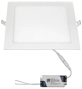 Adeleq Led Φωτιστικό Ψευδοροφής Αλουμινίου Τετράγωνο 18W 4000K 120ο Λευκό 21-0182001