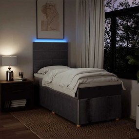 vidaXL Κρεβάτι Boxspring με Στρώμα Taupe 90x190 εκ.Υφασμάτινο