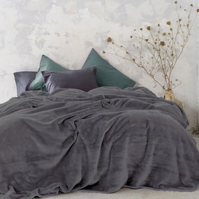 Κουβέρτα Βελουτέ Ημίδιπλη (180x220) Nima Bed Linen Coperta D.Grey