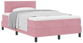 vidaXL Κρεβάτι με Ελατήρια και Στρώμα Ροζ 120 x 190 cm ύφασμα