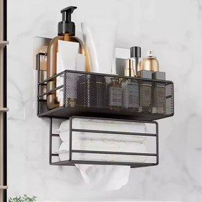 Κρεμαστό Μεταλλικο Ράφι 26x14x27cm Άσπρο ή Μαύρο - Μαύρο