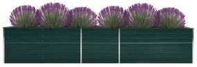 vidaXL Ζαρντινιέρα Υπερυψωμένη Πράσινη 400x80x45 εκ. Γαλβαν. Χάλυβας