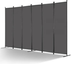 VEVOR Room Divider 6 Panels Fabric Room Privacy Screen for Office Bedroom Grey