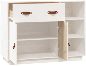 vidaXL Μπουφές Λευκό 98,5x40x75 εκ. από Μασίφ Ξύλο Πεύκου