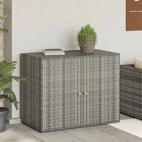 vidaXL Ντουλάπι Αποθήκευσης Κήπου Γκρι 100x55,5x80 εκ. Συνθετικό Ρατάν