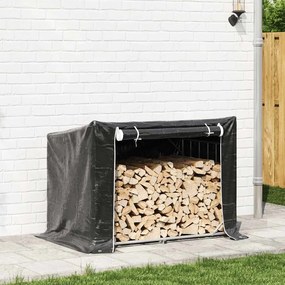 vidaxL Ράφι για καυσόξυλα με κάλυμμα βροχής 150,5x100,5x110,5 εκ.