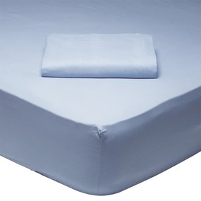 Σεντόνι King Size Με Λάστιχο (180x200+35)Das Home Best Line Γαλάζιο