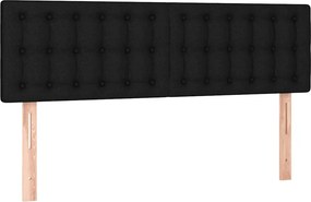 vidaXL Κρεβάτι Boxspring με Στρώμα &amp; LED Μαύρο 140x200 εκ. Υφασμάτινο
