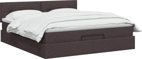 vidaXL Κρεβάτι Ottoman με στρώμα Σκούρο Καφέ 140 x 200 cm Ύφασμα