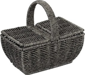 ΚΑΛΑΘΙ SYNTH. RATTAN ΜΕ ΚΑΠΑΚΙ ΟΡΘ. ΓΚΡΙ 21Χ14Χ19ΕΚ