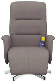 vidaXL Πολυθρόνα Μασάζ Ανακλινόμενη με Υποπόδιο Γκρι / Μπεζ Υφασμάτινη