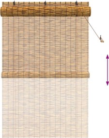 vidaXL Ρόλερ (στόρι) Καφέ 140 x 220 cm Καλάμι