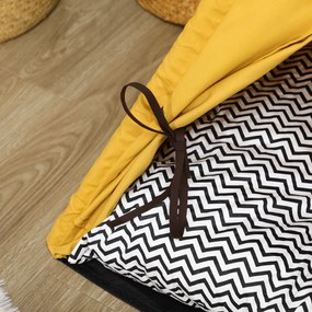 Κρεβάτι κατοικιδίου PawHut, χαριτωμένο σχέδιο tipi, με μαλακό μαξιλάρι, πατάκι δαπέδου, για σκύλους και γάτες, 60 x 60 x 76 εκ.