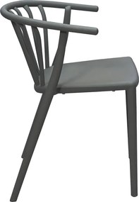 Πολυθρόνα Zelma pakoworld pp σε ανθρακί απόχρωση 55x53x73εκ