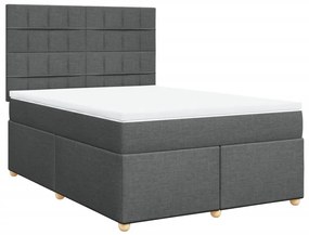 ΚΡΕΒΑΤΙ BOXSPRING ΜΕ ΣΤΡΩΜΑ ΣΚΟΥΡΟ ΓΚΡΙ 140X190 ΕΚ. ΥΦΑΣΜΑΤΙΝΟ 3293576