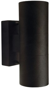 Φωτιστικό Τοίχου Tin Double 21279903 11,5x17cm 2xGU10 35W IP54 Black Nordlux Metal, Glass