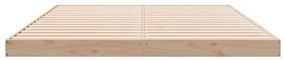 vidaXL Κρεβάτι δαπέδου Φυσικό 160 x 210 cm Μασίφ ξύλο πεύκου