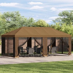 vidaXL Κήπος Γκαζebo 6 x 3 m Μπεζ Πολυεστέρας και Χάλυβας 190