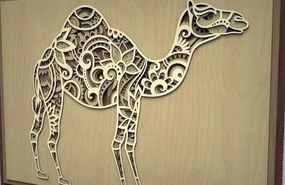 Σετ των 3 Intra απο ξύλο plywood 3mm-4mm πάχος – 3D Multilayer Camel Wood Art Wall 30x35 cm INTRAVECTRY-MY545182