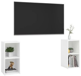 vidaXL Έπιπλα Τηλεόρασης 2 τεμ. Λευκά 72 x 35 x 36,5 εκ. Επεξ. Ξύλο