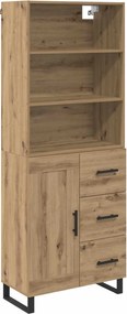 vidaXL Highboard με συρτάρι 2 pcs Artisan Oak Επεξεργασμένο ξύλο