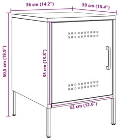 ΚΟΜΟΔΙΝΑ 2 ΤΕΜ. ΜΑΥΡΑ 36X39X50,5 ΕΚ. ΧΑΛΥΒΑ 842911