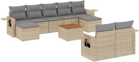vidaXL Patio Sofa Set 9-θέσια Mix Beige