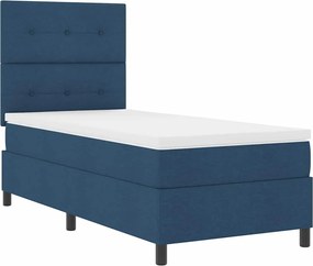 vidaXL Κρεβάτι με ελατήρια με μαξιλάρι Μπλε 100 x 200 cm ύφασμα