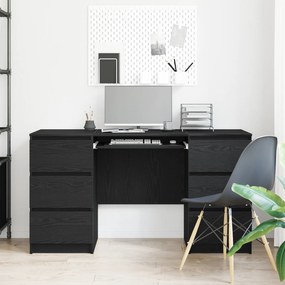 vidaXL Γραφεία 2 τεμάχια Μαύρο Δρύς 140x50x76 εκ Κατασκευασμένο ξύλο