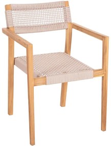 Πολυθρόνα Charlotte HM9637.07 58x61x81cm Natural-Beige Wood, Rope