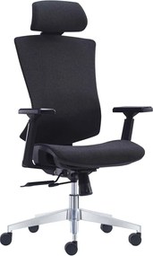 BF9600 Πολυθρόνα Γραφείου Διευθυντή, Βάση Αλουμινίου, Ύφασμα Μαύρο   1τμχ