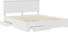 vidaXL Σκελετός Κρεβατιού Λευκό 180 x 200 cm Επεξεργασμένο ξύλο