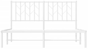 Πλαίσιο Κρεβατιού με Κεφαλάρι Λευκό 135 x 190 εκ. Μεταλλικό