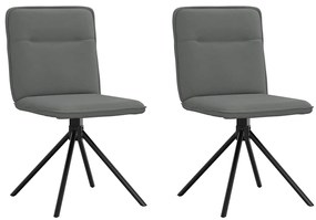 vidaXL Καρέκλες Τραπεζαρίας 2 τεμ Σκ. Γκρι Υφασμάτινες