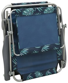 vidaXL Ξαπλώστρα με Σχέδιο Φύλλων Ατσάλινη με Σκίαστρο