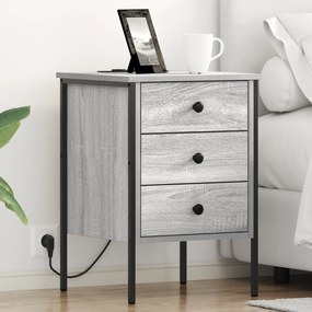 vidaXL Κομοδίνο Γκρι sonoma 42 x 41 x 61 εκ Επεξεργασμένο ξύλο