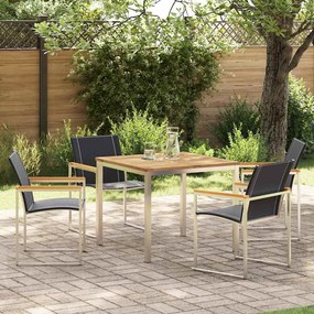 vidaXL Σέτ φαγητού για κήπο 5 pcs Σταθερό Ξύλο Ακακίας