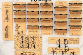 Σετ των 2 Intra απο ξύλο plywood 3mm-4mm πάχος 3D Glasses Holders |CNC Δίασταση 15x15 cm INTRAFABR-123095783