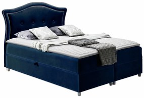 Κρεβάτι continental Baltimore 135, Διπλό, Continental, Μπλε, 200x200, Ταπισερί, Τάβλες για Κρεβάτι, 210x208x130cm, 187 kg, Στρώμα: Ναι | Epipla1.gr
