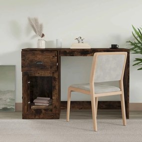 vidaXL Γραφείο με Συρτάρι Καπνιστή Δρυς 115x50x75 εκ. Επεξεργ. Ξύλο
