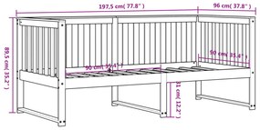 ΚΑΝΑΠΕΣ ΚΡΕΒΑΤΙ ΛΕΥΚΟΣ 90 X 190 ΕΚ. ΑΠΟ ΜΑΣΙΦ ΞΥΛΟ ΠΕΥΚΟΥ 840401