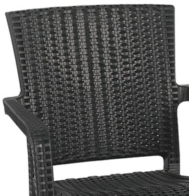 Τραπεζαρία Groovy-Halcyon σετ 5τεμ PP ανθρακί 80x80x74,5εκ 80x80x74.5 εκ.