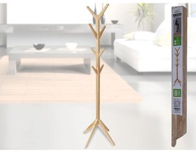 Καλόγερος 8 Θέσεων Φυσικό Ξύλο 35x35x167.5cm