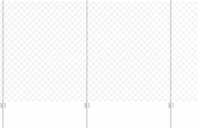 vidaXL Τεντώτο με στήριγμα Ασημί 1,4 x 10 m Ατσάλι