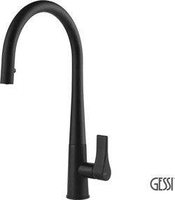 Gessi Proton 17153 Black Matt - Μπαταρία Κουζίνας με Ντους