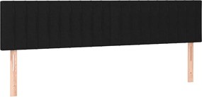 vidaXL Κρεβάτι Boxspring με Στρώμα Μαύρο 180x200 εκ. Υφασμάτινο