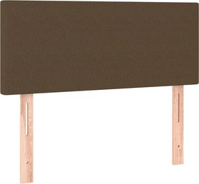 vidaXL Κρεβάτι Boxspring με Στρώμα Σκούρο Καφέ 100x200 εκ. Υφασμάτινο