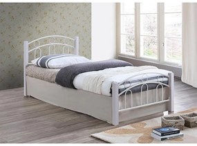 Κρεβάτι Μονό NORTON Λευκό Μέταλλο/Ξύλο 97x201x81cm (Στρώμα 90x190)