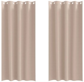 vidaXL Κουρτίνες με κουρτίνες 2 pcs Taupe Πολυεστέρας